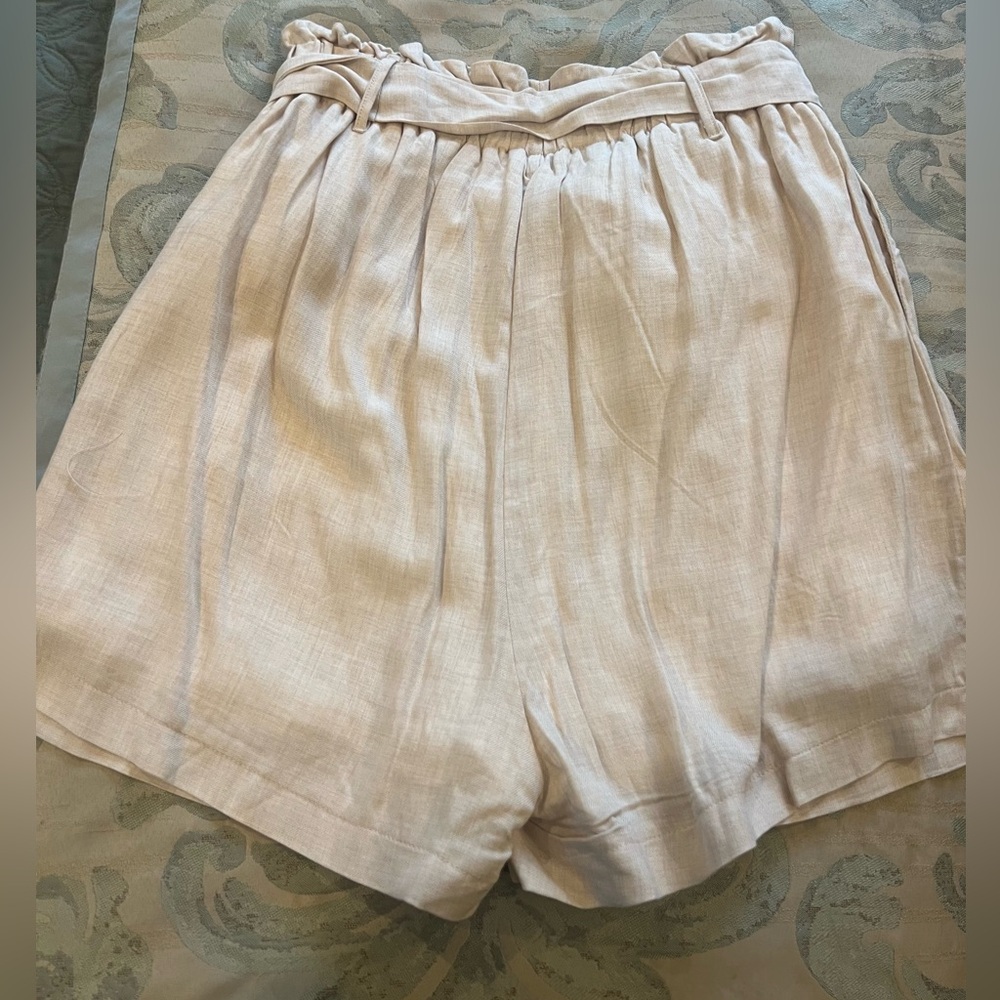 Bishop + Young Paper bag Tan Front Tie Shorts - Picture 4 of 6